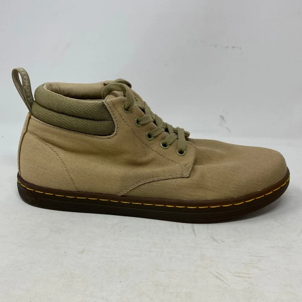 Dr. Martens Maleke Mens‎ 9 Tan Canvas Chukka Boots Mid Top Sand 20500270